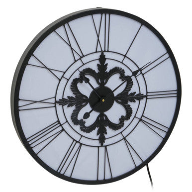 Genova Black And White LED Wall Clock