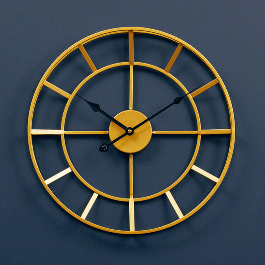 Kent Small Gold Finish Metal Wall Clock