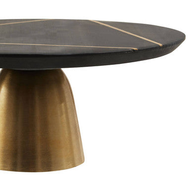 Omari Black Slate and Gold Cake Stand