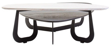 Imperia 2 Tier Large Asymmetrical Ceramic Coffee Table
