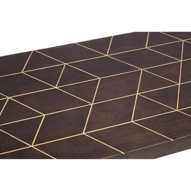 Naro dark finish mango wood coffee table, styled view 3