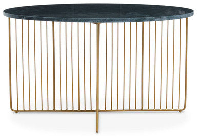 Nirav green marble and gold coffee table, additional view