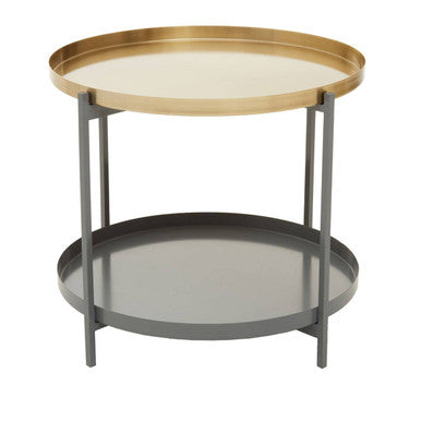 Korba grey and matt gold 2 tier coffee table, additional view