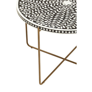 Fusion bone inlay coffee table, close up view 4