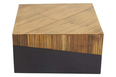 Gabor small square bamboo coffee table, front view
