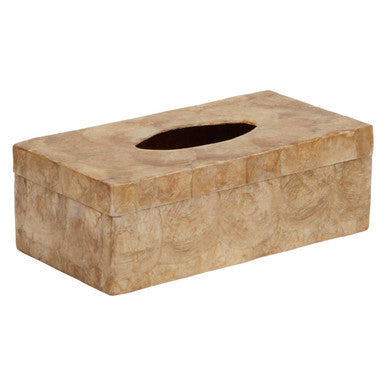 Palu Beige Seashell Rectangular Tissue Box 27 cm