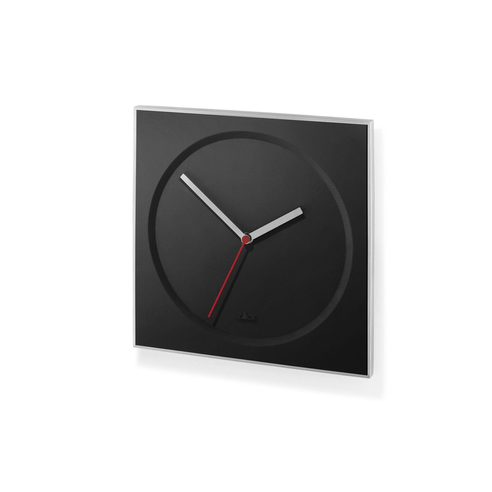 Zack Hoyo Premium Black Stainless Steel Wall Clock 26cm - German Precision Timepiece