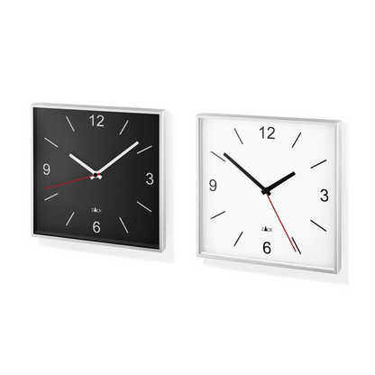 Zack Sillar Brushed Stainless Steel White Square Wall Clock 60053