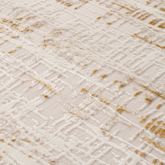 Carmel Cream-Gold Abstract Rug | 6030