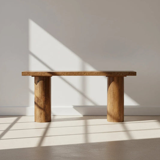 160cm Rustic Farmhouse Console Table | Cylindrical Leg Sofa Table