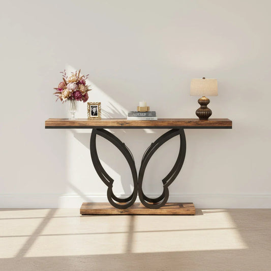 140cm Console Table with Butterfly Metal Frame | Sofa Table
