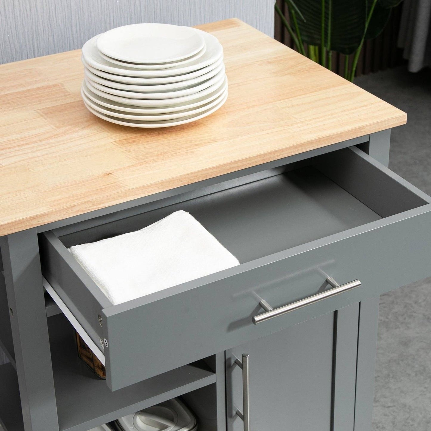 🍽️ Compact Kitchen Trolley - Storage Drawer & Open Shelf 📦