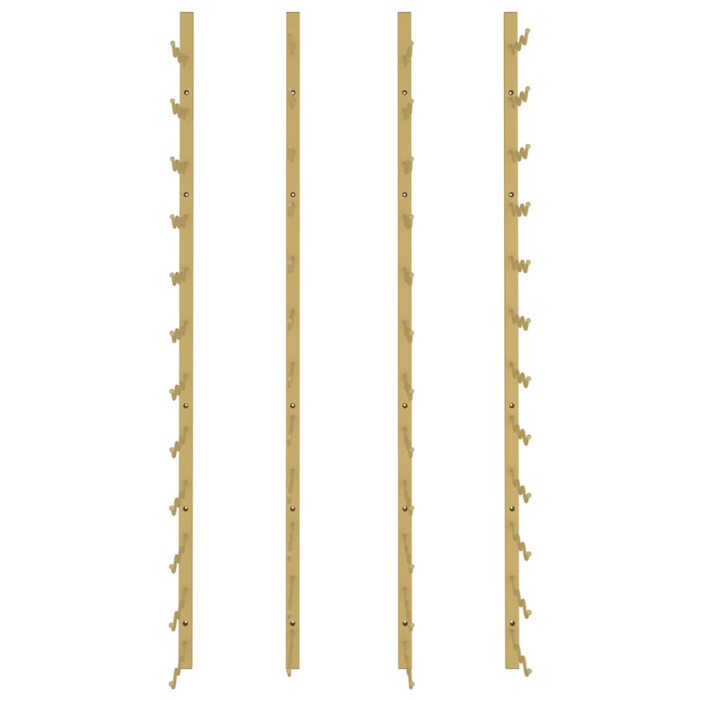 Wall Mounted Wine Rack for 36 Bottles 2 pcs Gold Iron