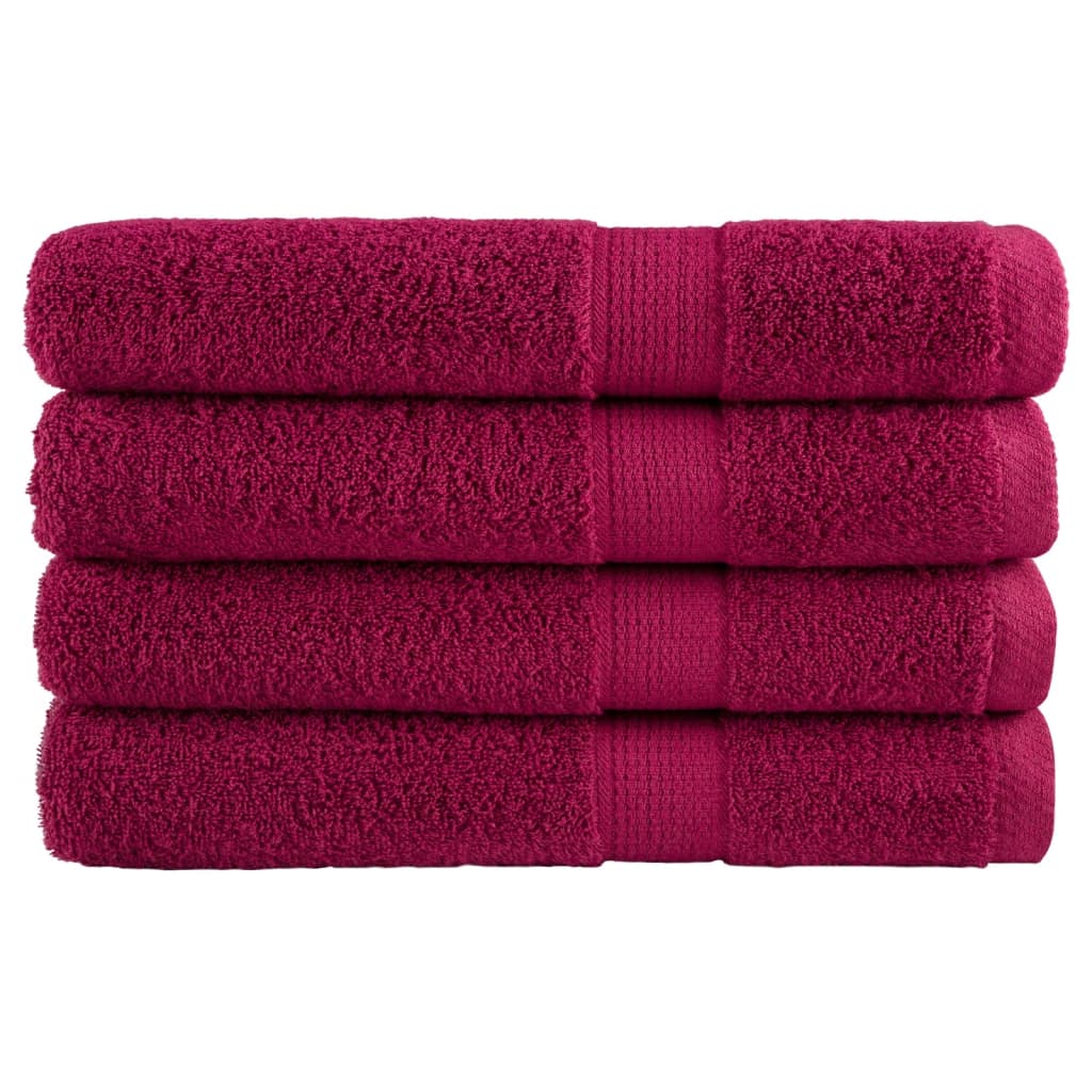 🏆 Premium Luxury Towels SOLUND 4pcs Bordeaux 100x200cm 600gsm ✨ Ultra-Soft Egyptian Cotton Bath Towels