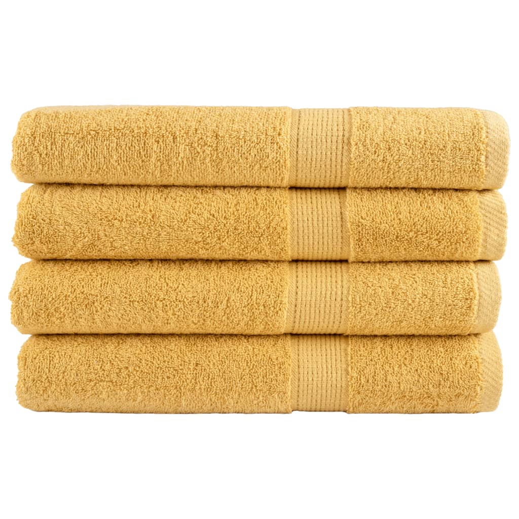 🏆 Premium Luxury Towels SOLUND 4pcs Gold 100x200cm 600gsm ✨ Ultra-Soft Egyptian Cotton Bath Towels