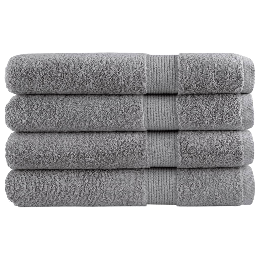 🏆 Premium Luxury Towels SOLUND 4pcs Grey 100x200cm 600gsm ✨ Ultra-Soft Egyptian Cotton Bath Towels