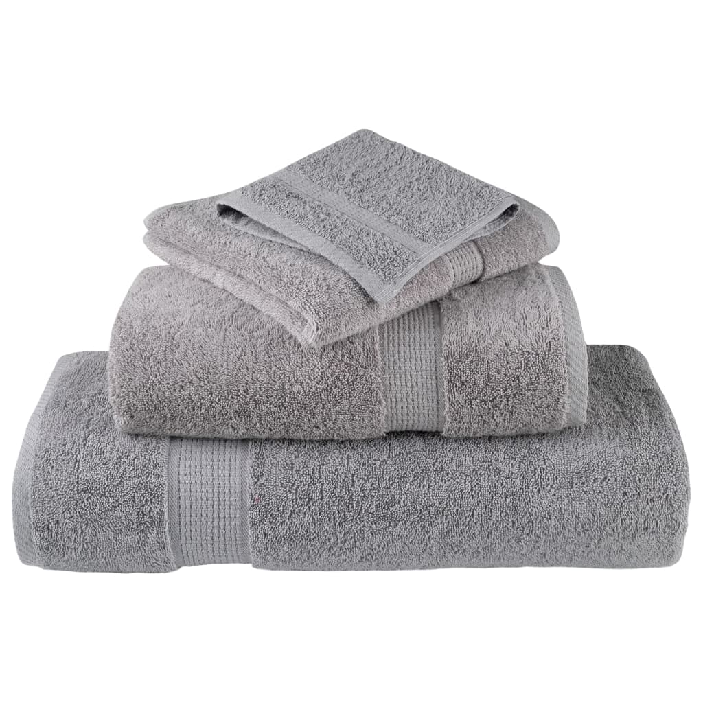 🏆 Premium Luxury Towels SOLUND 4pcs Grey 100x200cm 600gsm ✨ Ultra-Soft Egyptian Cotton Bath Towels