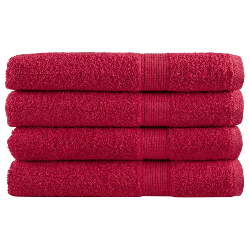 🏆 Premium Luxury Towels SOLUND 4pcs Red 100x200cm 600gsm ✨ Ultra-Soft Egyptian Cotton Bath Towels