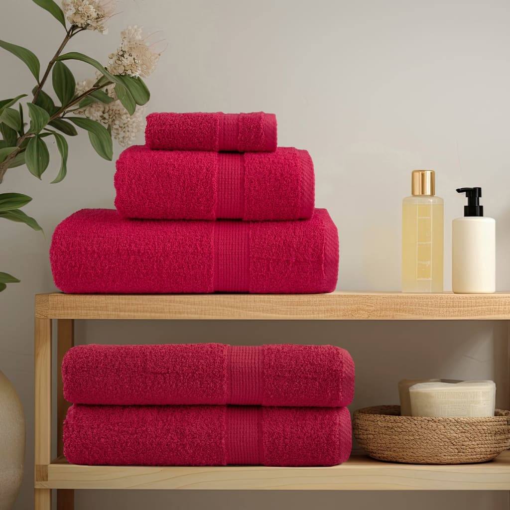 🏆 Premium Luxury Towels SOLUND 4pcs Red 100x200cm 600gsm ✨ Ultra-Soft Egyptian Cotton Bath Towels