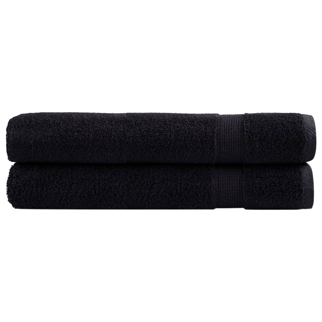 🏆 Premium Luxury Towels SOLUND 2pcs Black 100x200cm 600gsm ✨ Ultra-Soft Egyptian Cotton Bath Towels