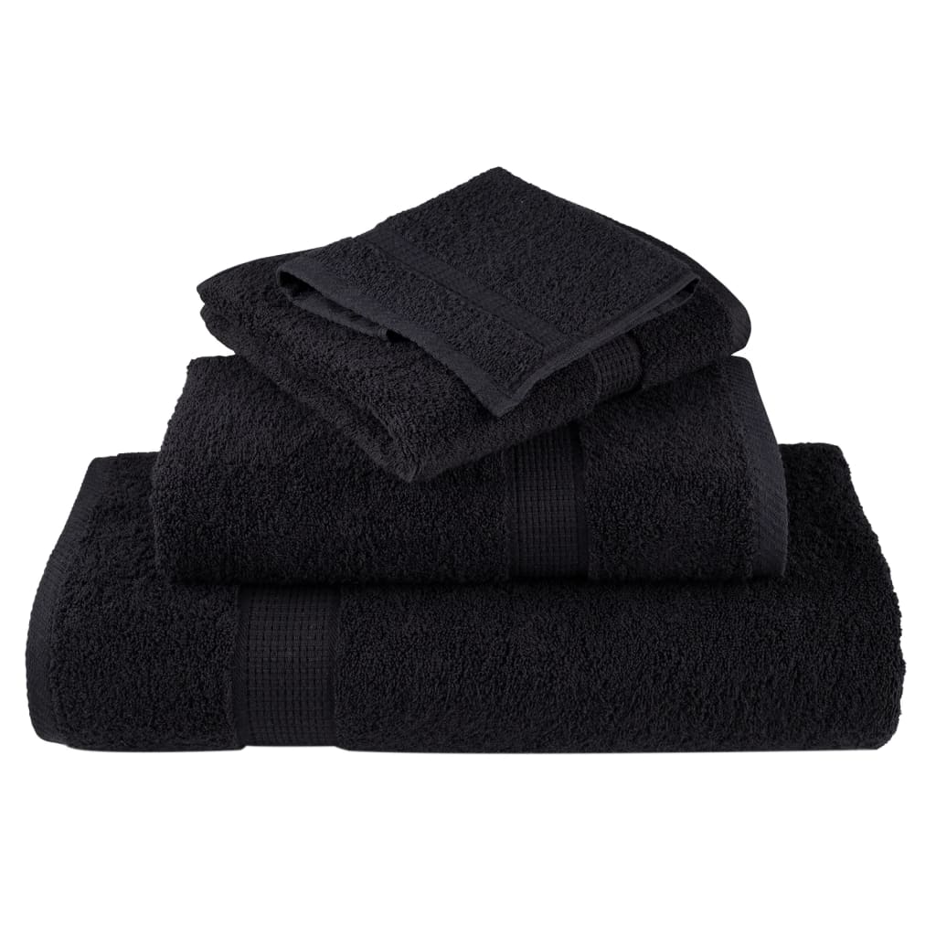 🏆 Premium Luxury Towels SOLUND 2pcs Black 100x200cm 600gsm ✨ Ultra-Soft Egyptian Cotton Bath Towels