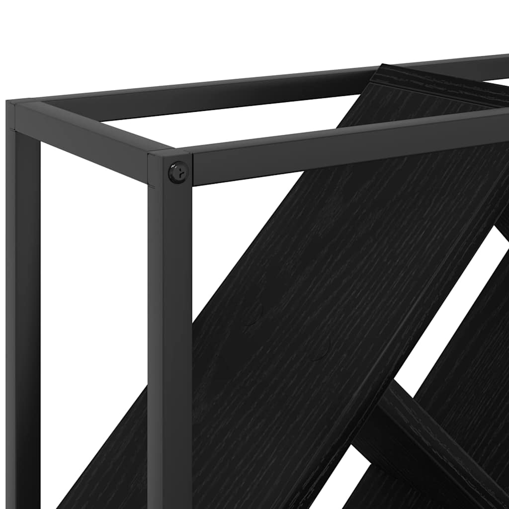 Wine Rack Black Oak 51x18x52,5 cm Engineered Wood