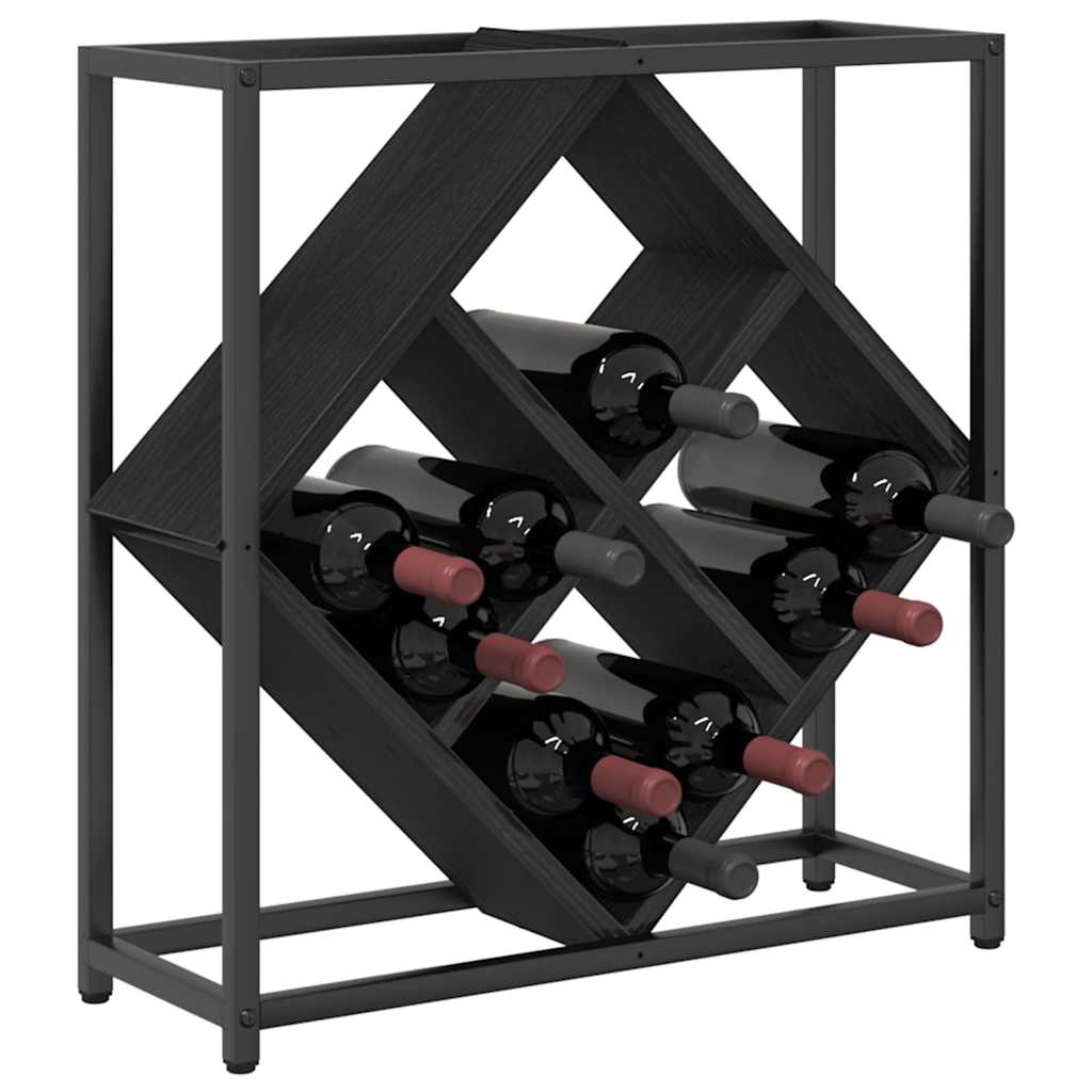 Wine Rack Black Oak 51x18x52,5 cm Engineered Wood