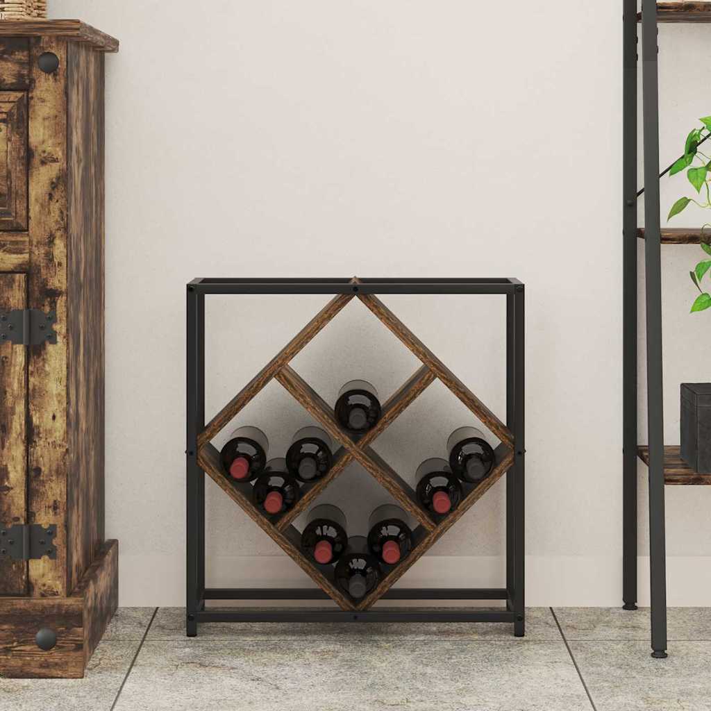 Wine Rack Smoked Oak 51x18x52,5 cm Engineered Wood