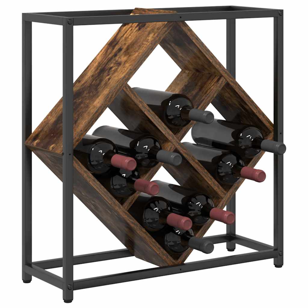 Wine Rack Smoked Oak 51x18x52,5 cm Engineered Wood