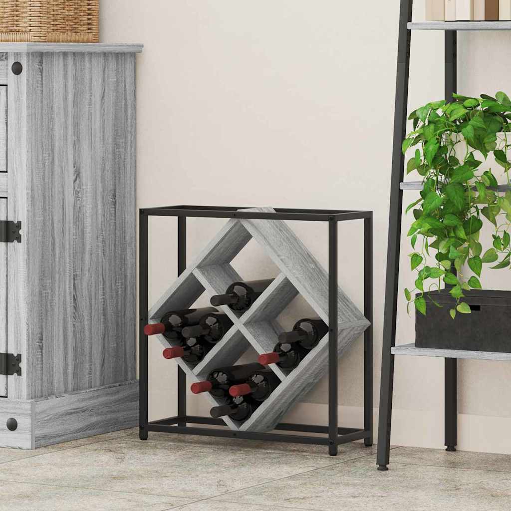 Wine Rack Grey Sonoma 51x18x52,5 cm Engineered Wood