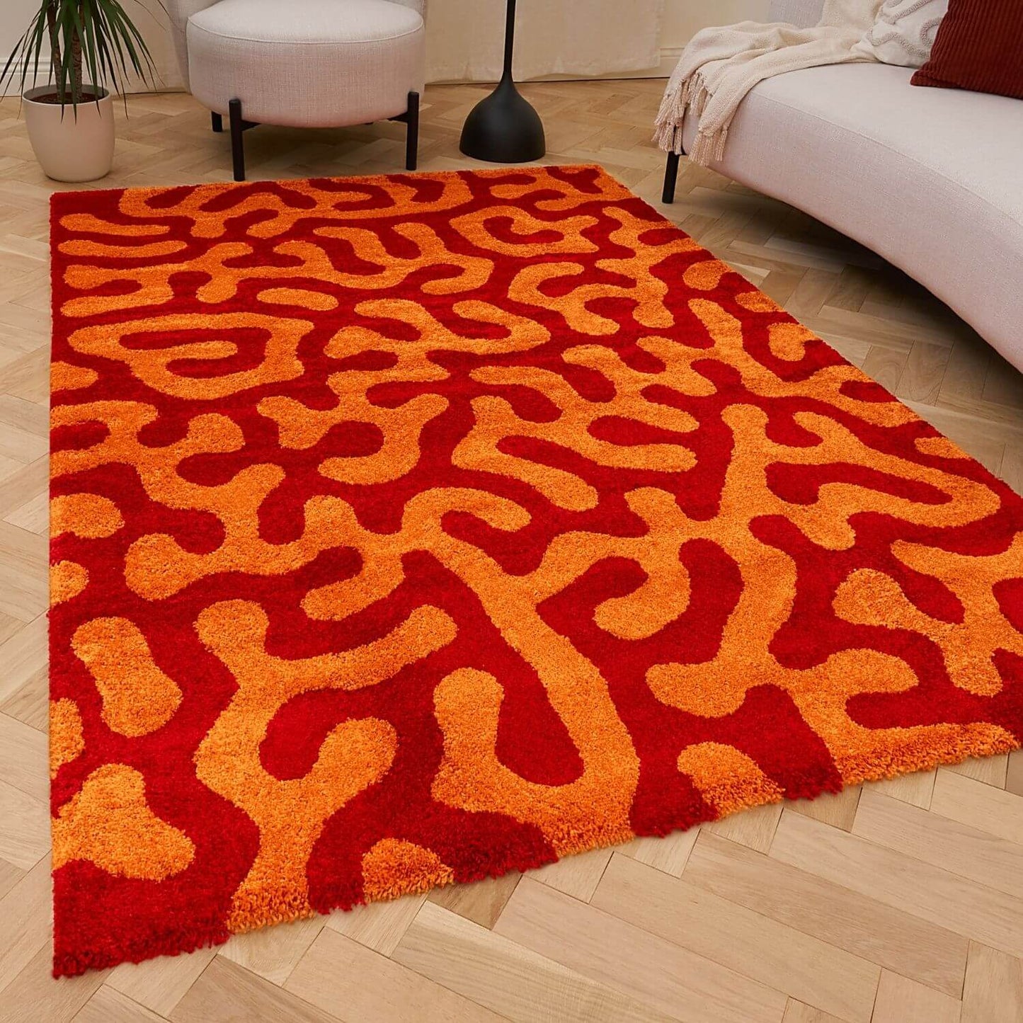 Joli Doodle Red & Orange Rug