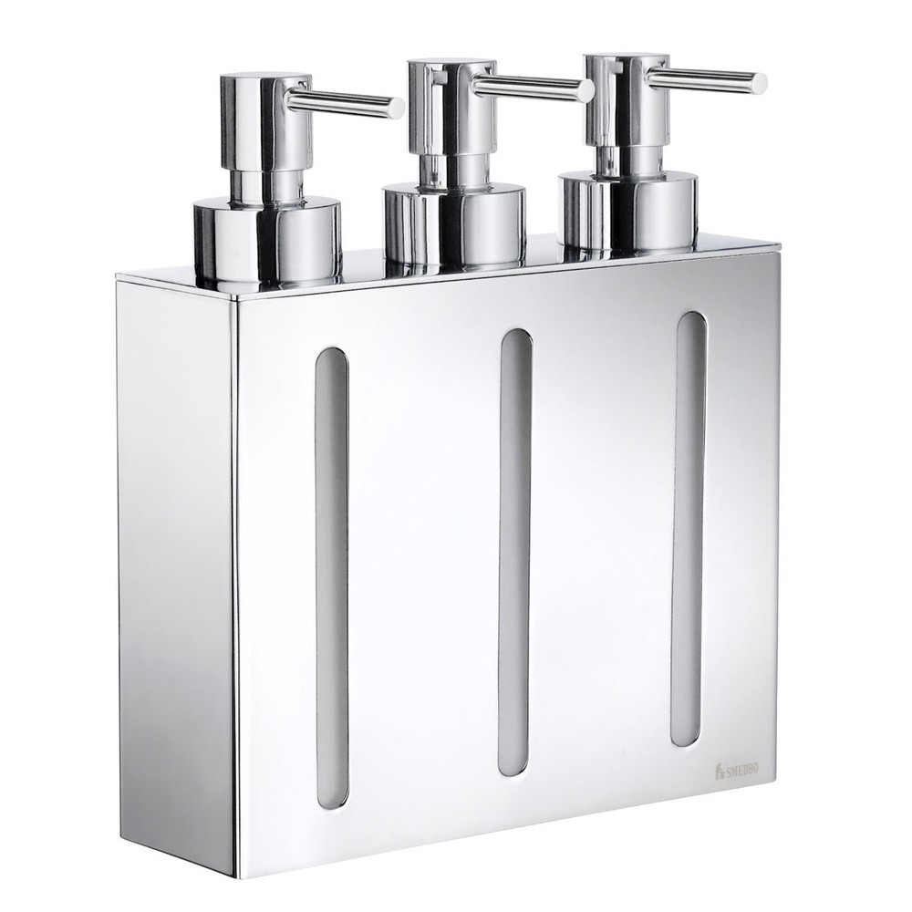 Smedbo Outline Polished Chrome Triple Wall Soap Dispenser FK259