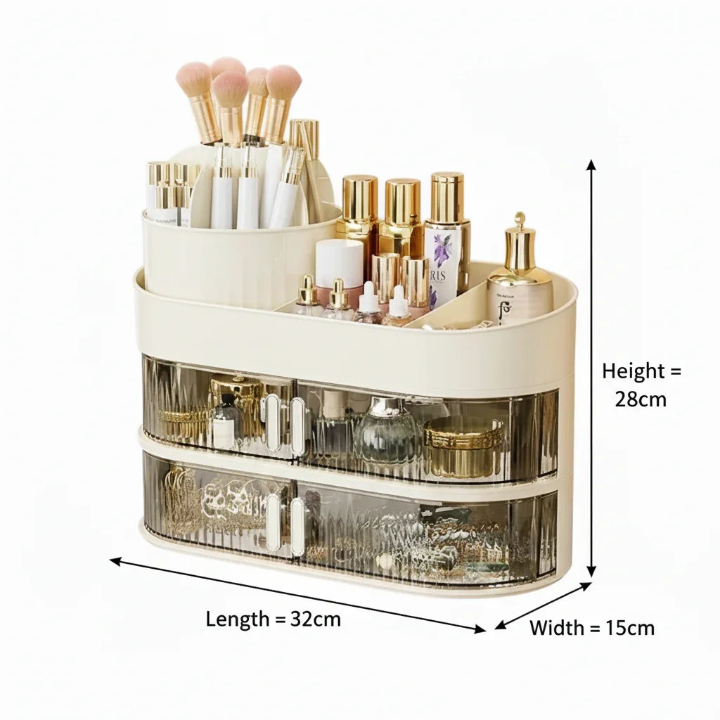 Multi-Layer Dustproof Countertop Cosmetics Storage Organiser