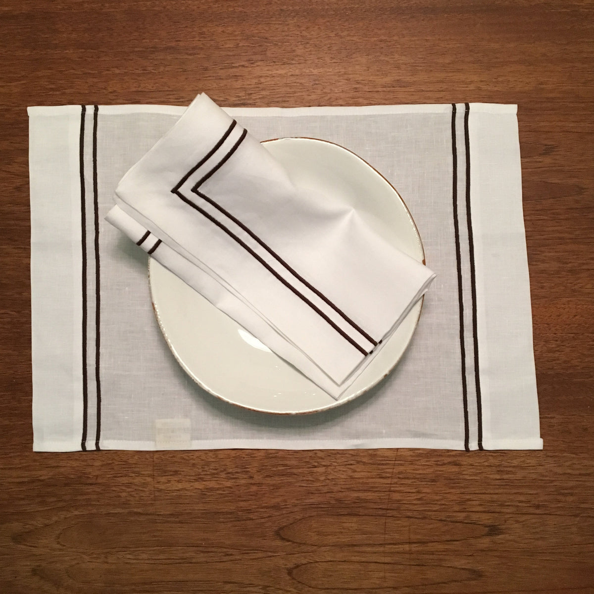Dormitory Stockholm Chocolate Corded Linen Napkin, 56 x 56 cm