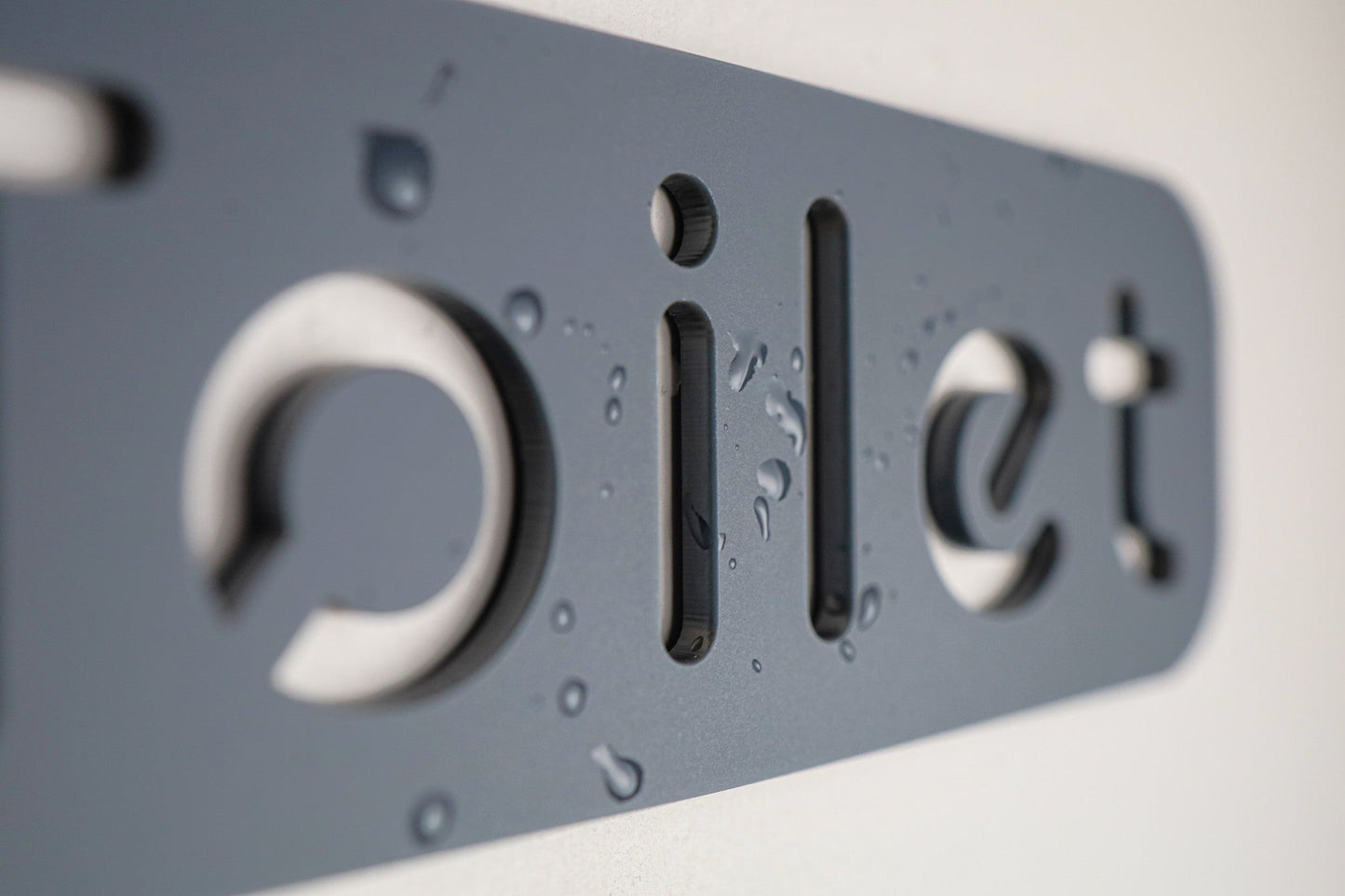 Premium Grey Acrylic Toilet Door Sign with Stone Texture