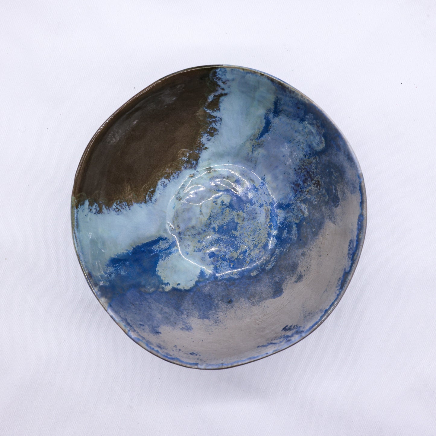 Large Stone Reef Blue Handmade Ceramic Stoneware Dinner Bowl