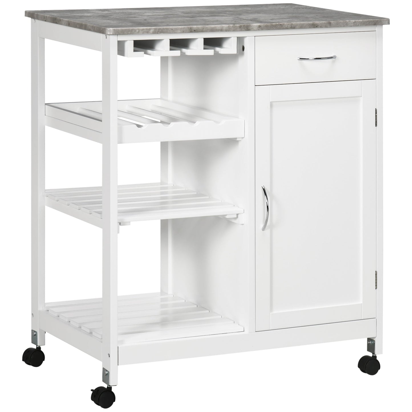 🍽️ Compact Kitchen Trolley Cart - Wine Rack & Wheels 🍷