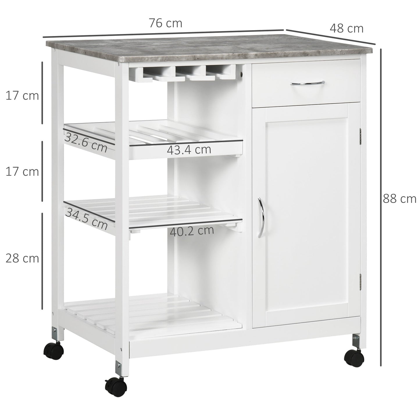 🍽️ Compact Kitchen Trolley Cart - Wine Rack & Wheels 🍷