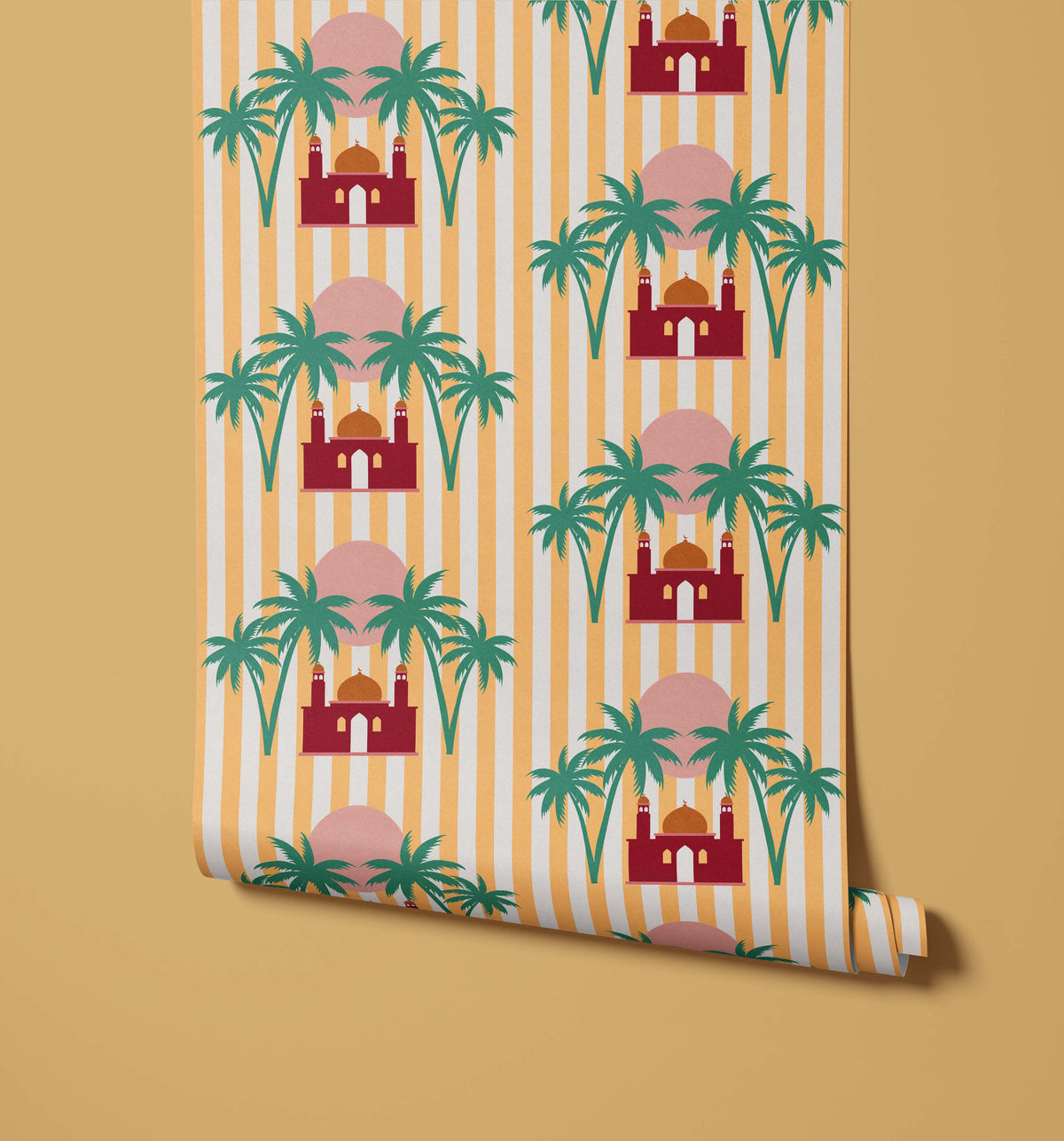 Bobbi Beck Mirage Palm Palace Stripe Wallpaper