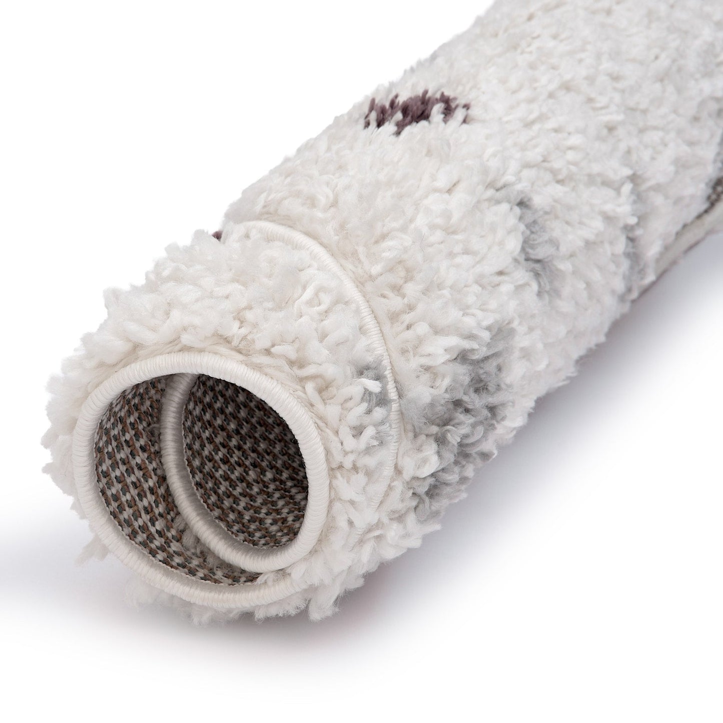 Moodi Shaggy Grey/Purple Plumetis Rug