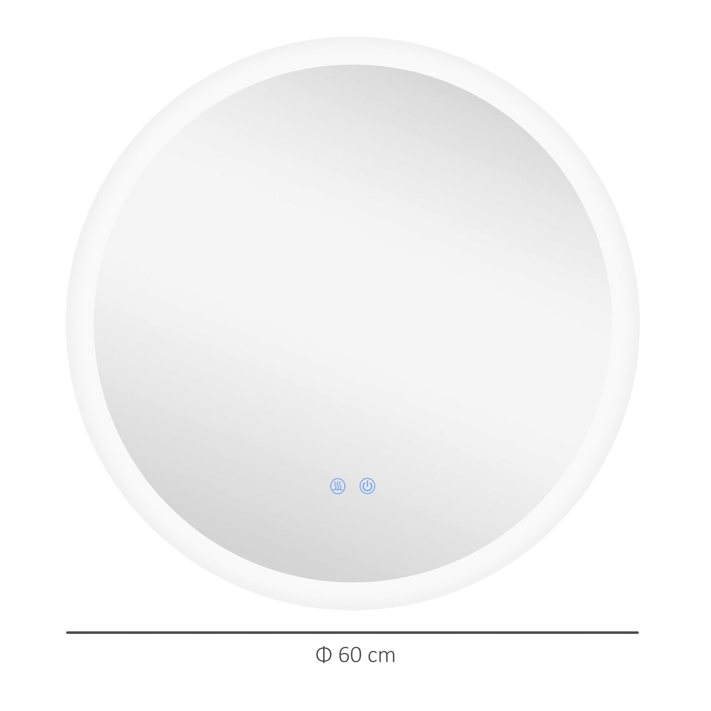 🪞 Kleankin Round LED Bathroom Mirror ✨ Illuminated Wall Mount with Bright Lighting