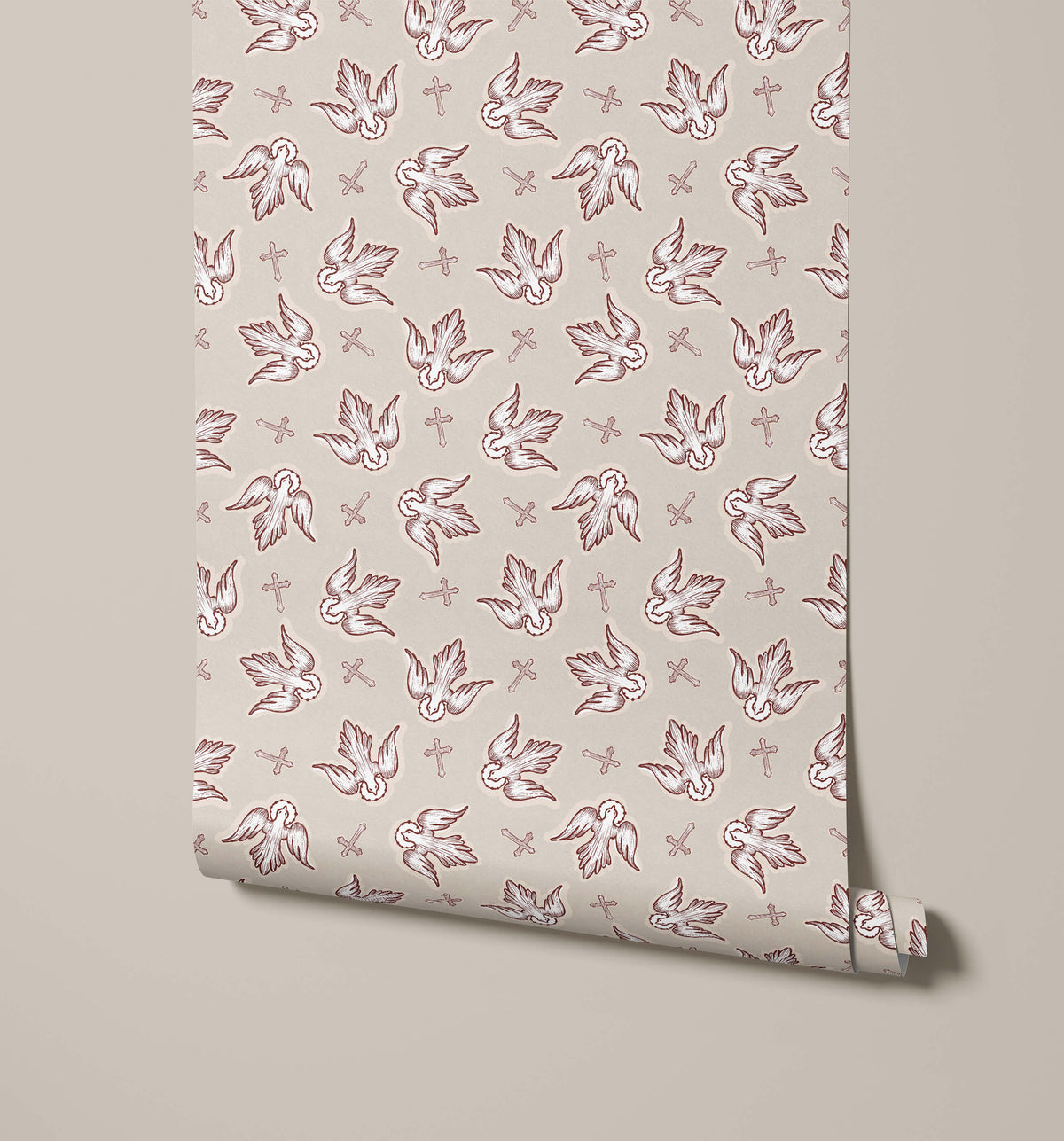 Bobbi Beck Paloma Dove and Cross Wallpaper