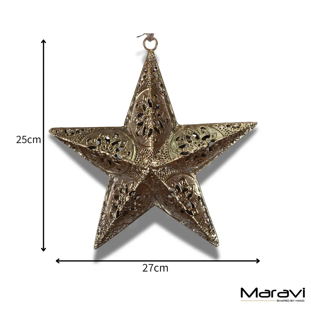 Varnika Gold Metal Hanging Star Decoration