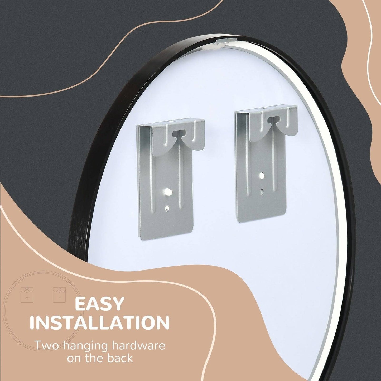 🪞 Kleankin Round Bathroom Mirror ✨ Modern Wall Mount Design