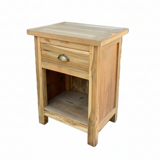 Recycled Teak Wood Bedside Table - Classic 51x42×65cm