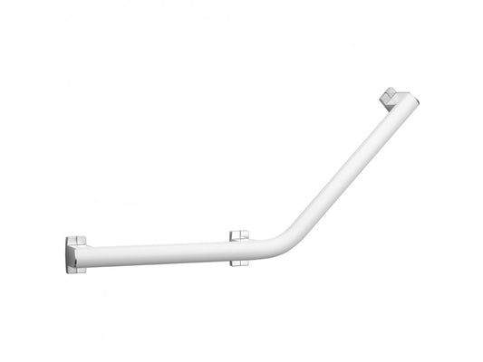 Pellet Arsis 135° 400 mm Angled Grab Bar - White Epoxy-coated Aluminium