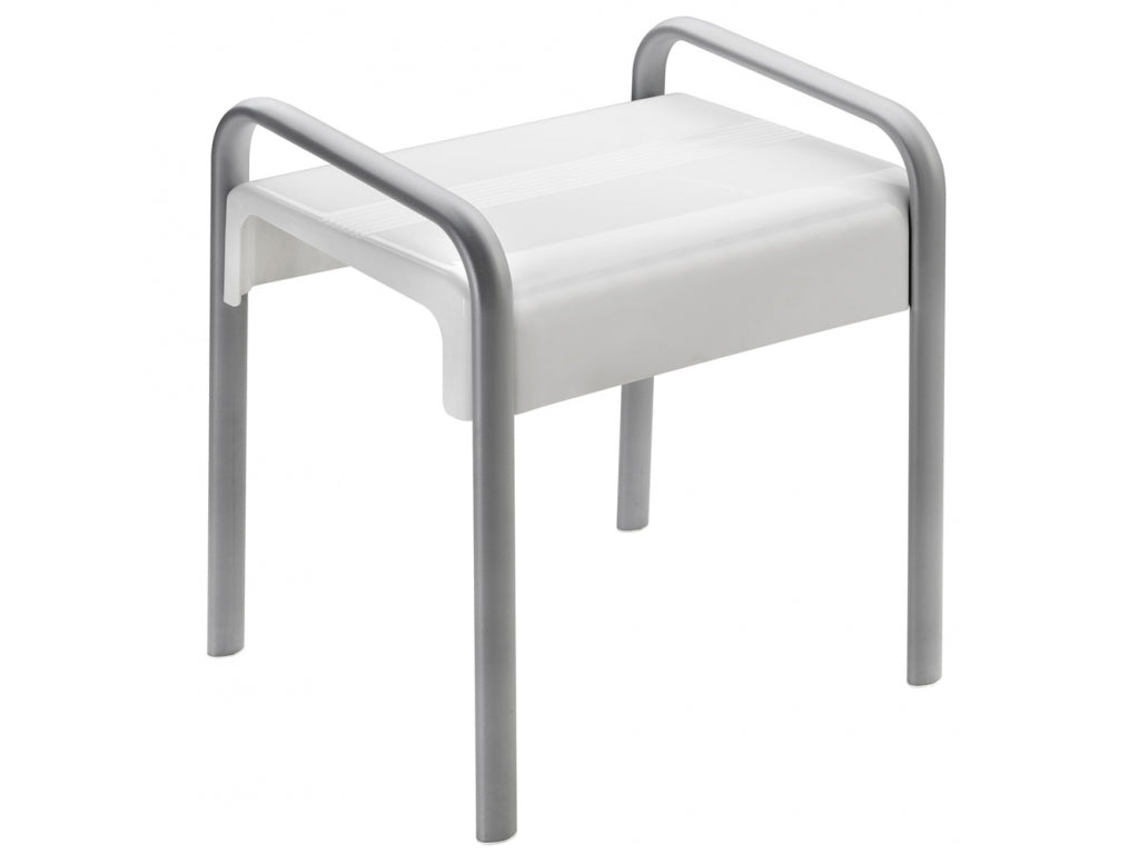 Pellet Arsis Evolution Shower Stool - White & Matt Grey