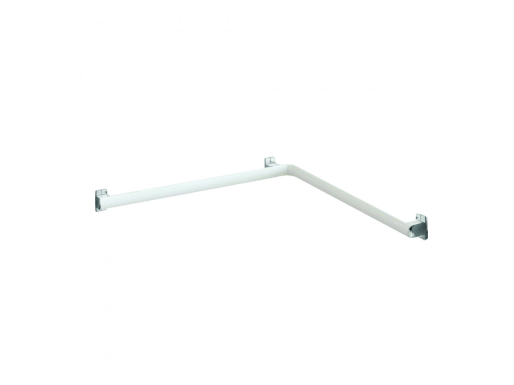 Pellet Arsis Two-Wall Corner Grab Bar - White Epoxy-coated Aluminium