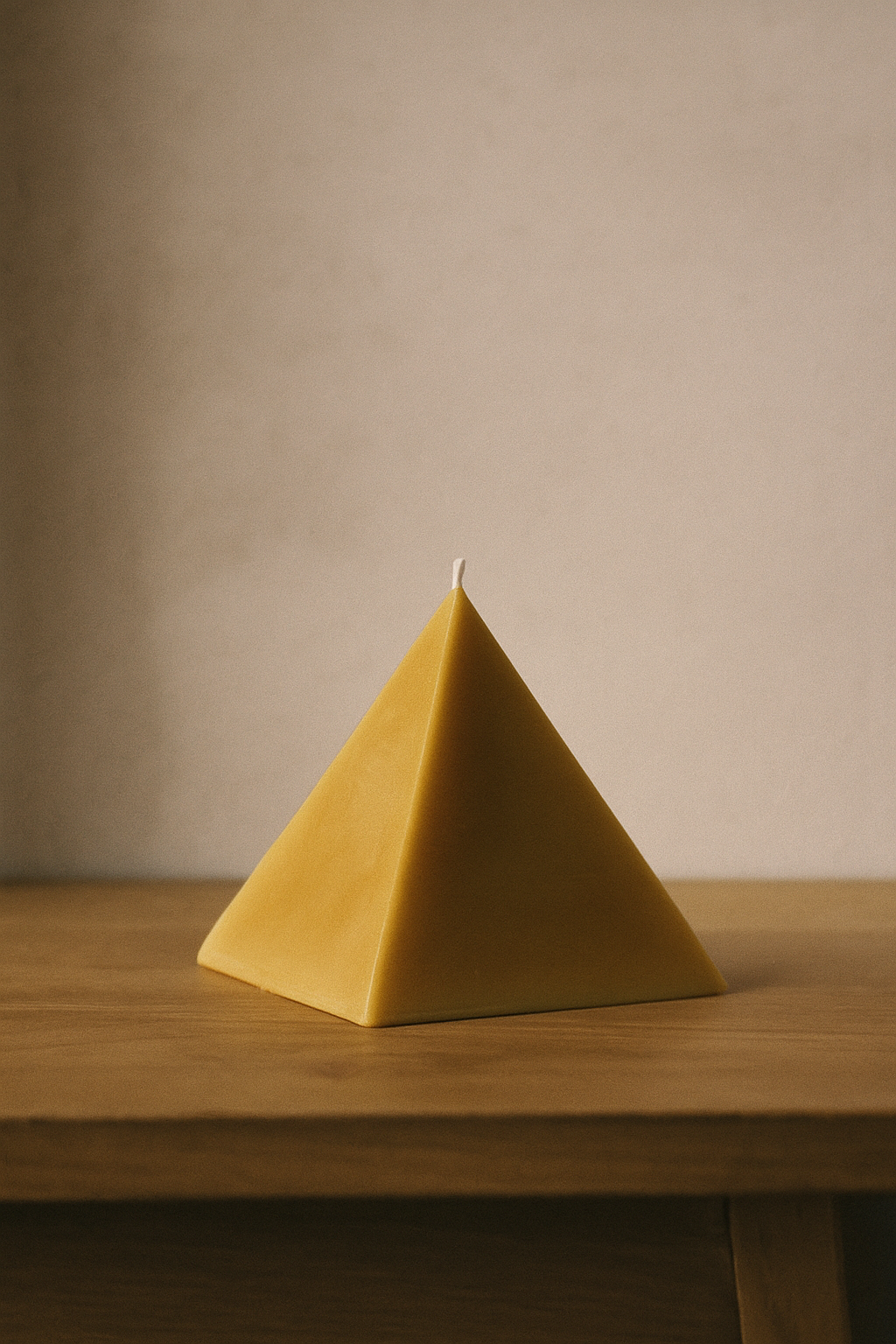 Handcrafted Pyramid Beeswax Candle - Pure British Artisan Creation