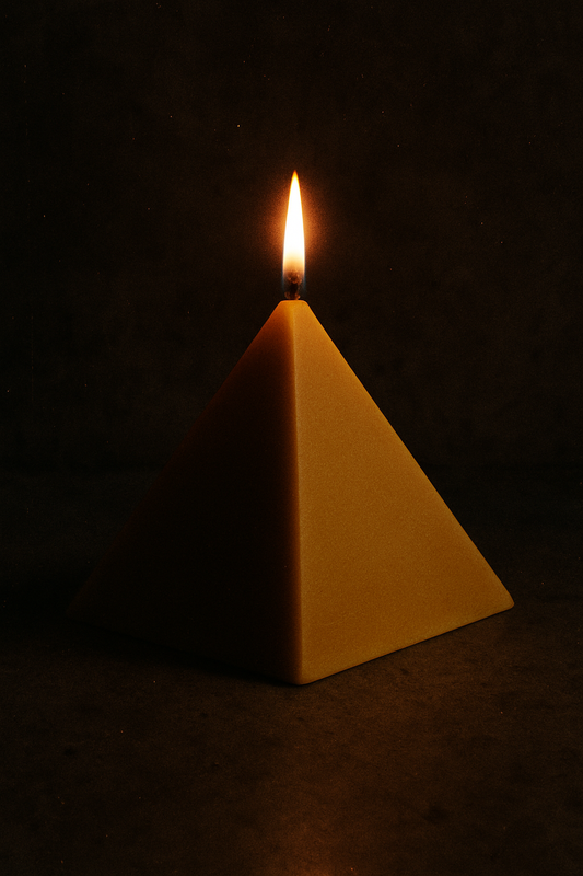 Handcrafted Pyramid Beeswax Candle - Pure British Artisan Creation
